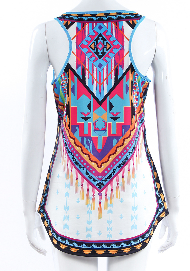 Summer New Ethnic Style Printed T-shirt