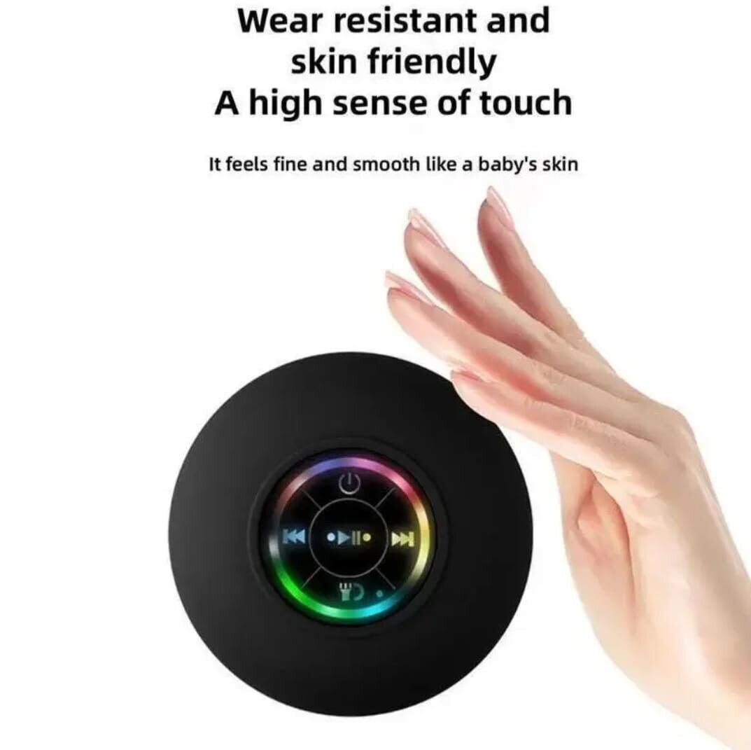 Waterproof Bluetooth Wireless Shower Speaker Bathroom LED Light Portable--white — image 8