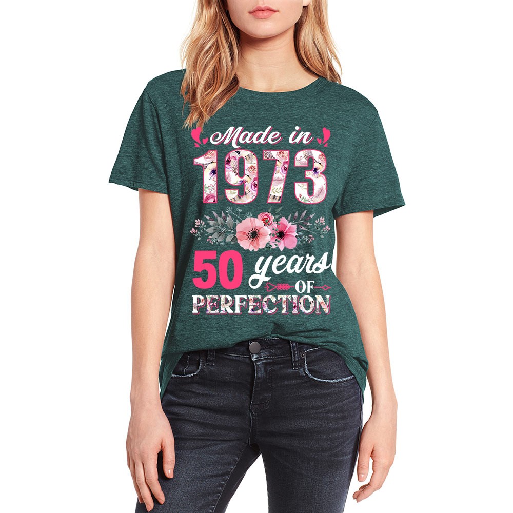 Title 5, Womens Retro 1973 Floral Printed T-shirt, a co...