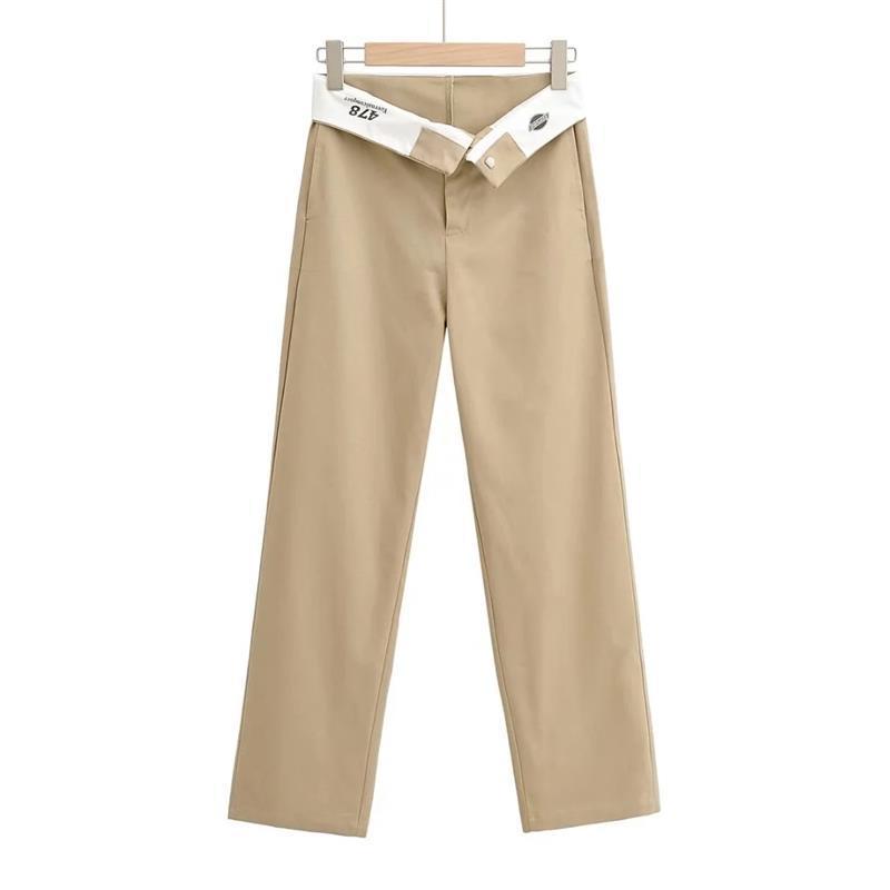 Women's Fashion Loose Turned Waist Wide Leg Pants