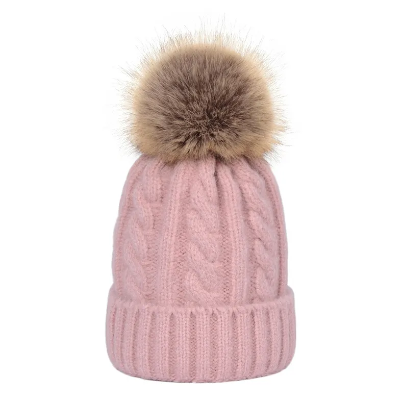 Fashion Hat Women's Autumn And Winter Wool Ball - Skin Powder-S