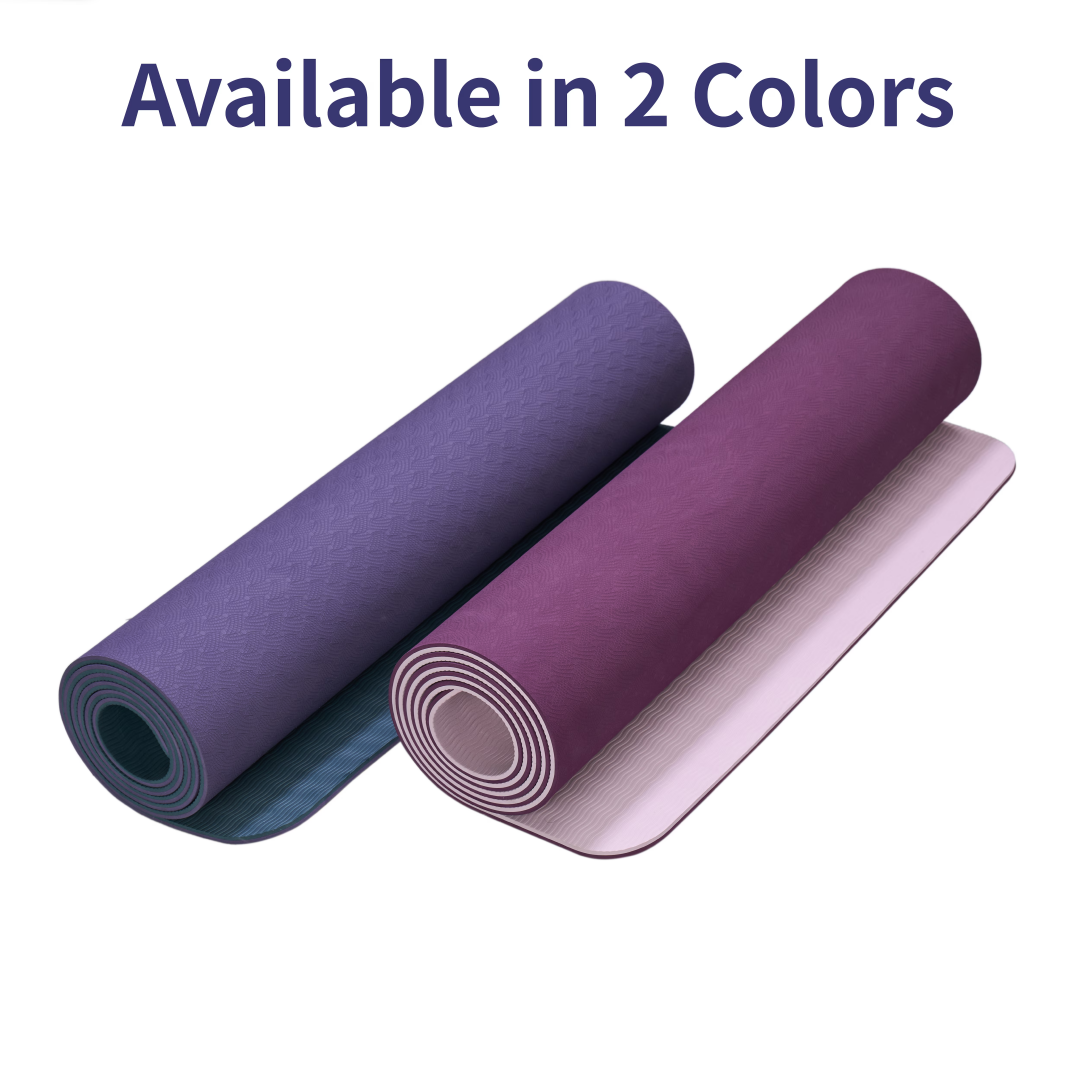 Yoga Mat, Exercise Yoga Mat With Non-Slip Design, Professional TPE Exericise Mat, 72 X 24 Multi-Purpose Workout Mat For Women, Pilates Fitness And Floor Exercises