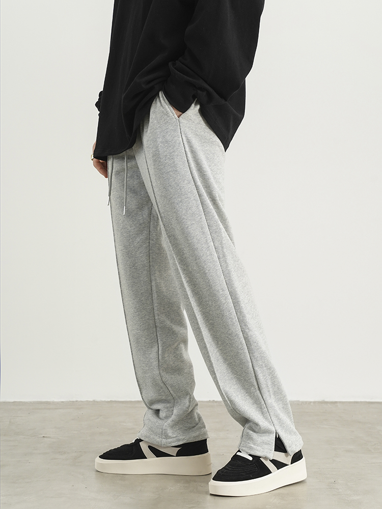 American Hip-hop Style Zipper Slit Straight Loose Drawstring Pant