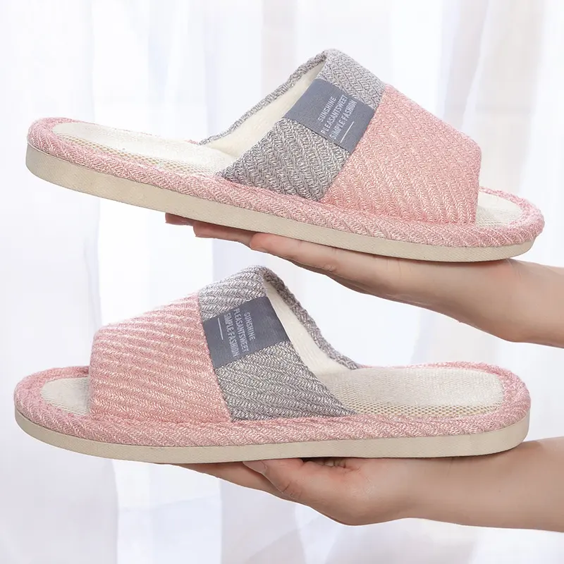 Linen Slippers House Shoes Women Bedroom