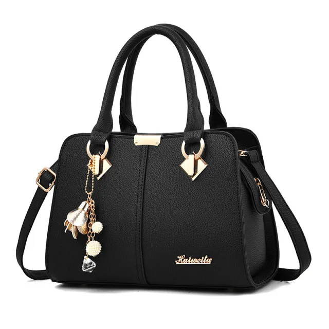 New Style European And American Style Ladies Single Handle Shoulder Bag Fashionable Shoulder Bag Temperament Mother Bag Black - Shop at LoveMi