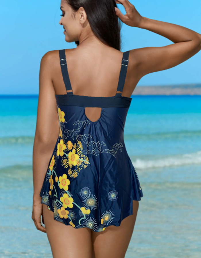 Split Skirt Plus Size Conservative Swimsuit