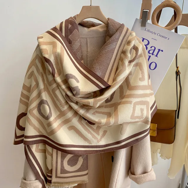 Women's Simple Thickened Warm Reversible Scarf Whsfs3590D - Shop at LoveMi