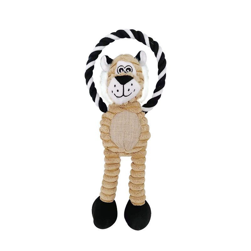 Monkey Rope Dog Toy with Squeaker – Khaki | vcity.io