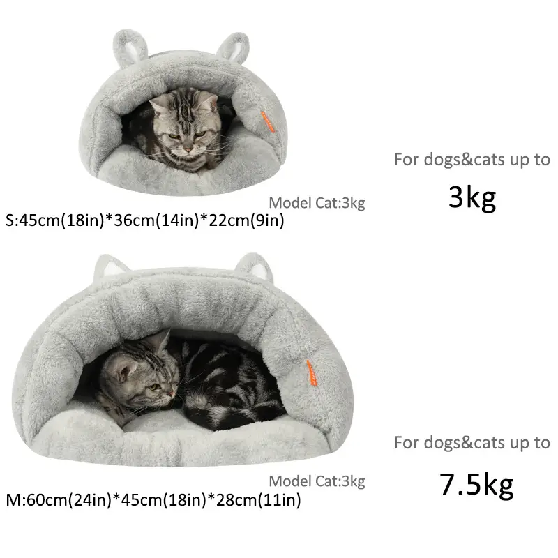 Pet Dog Cat Cave Bed Basket House Kitten Soft Cozy Indoor Cushion Kennel Warm Nest