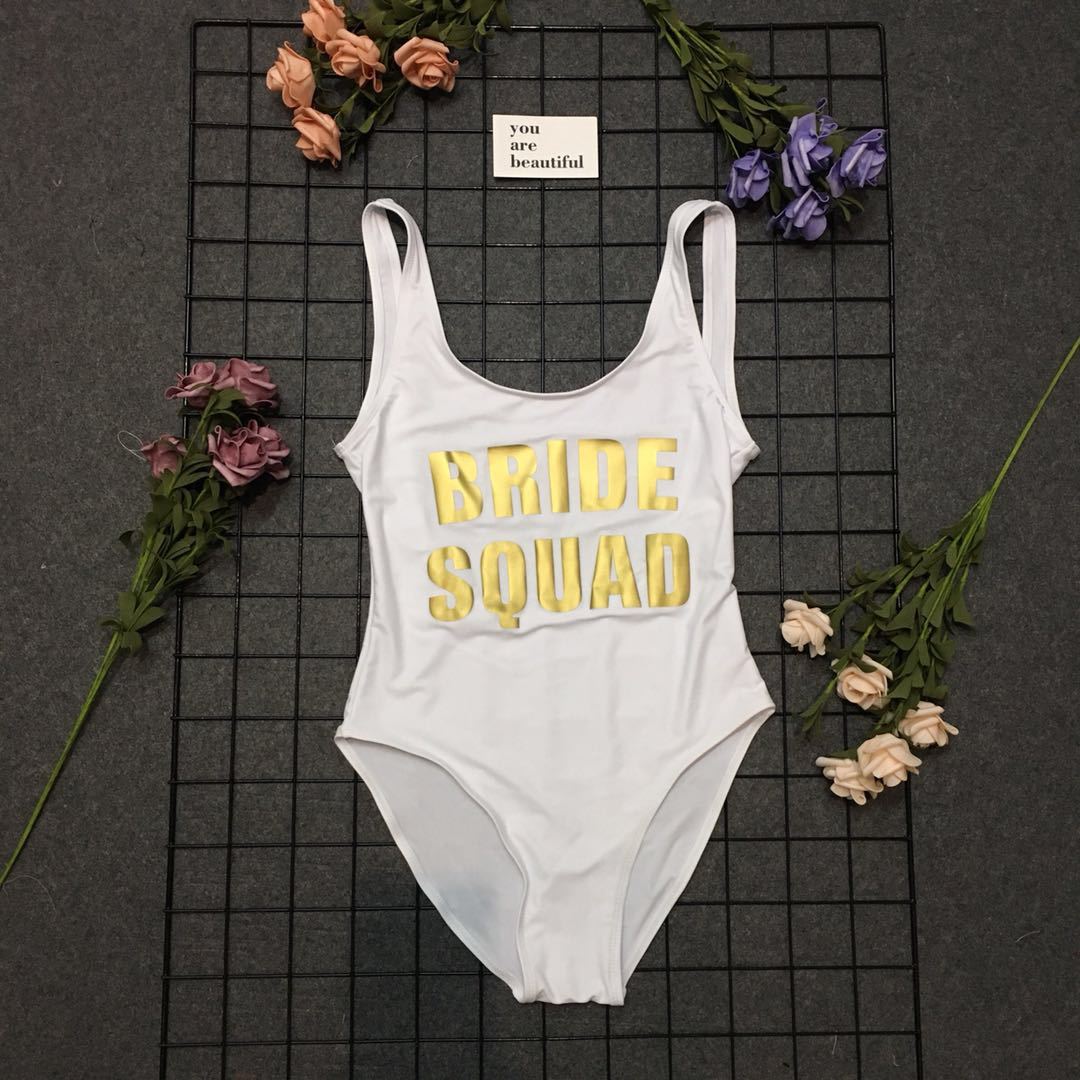 Title 2, Gold print one-piece swimsuit