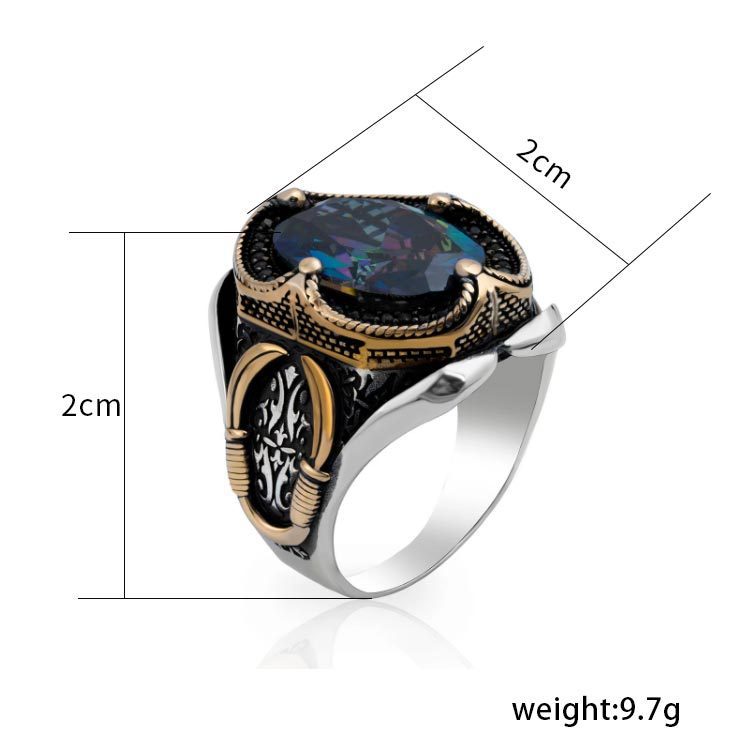Title 1, Anillos tallados retro para hombres y mujeres, ...