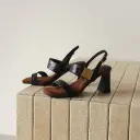 Women's Handmade Full-Grain Sheepskin Block Heel Sandals, Square-Toe Slingback Heels With Pigskin Lining & Non-Slip TPR Sole view 2