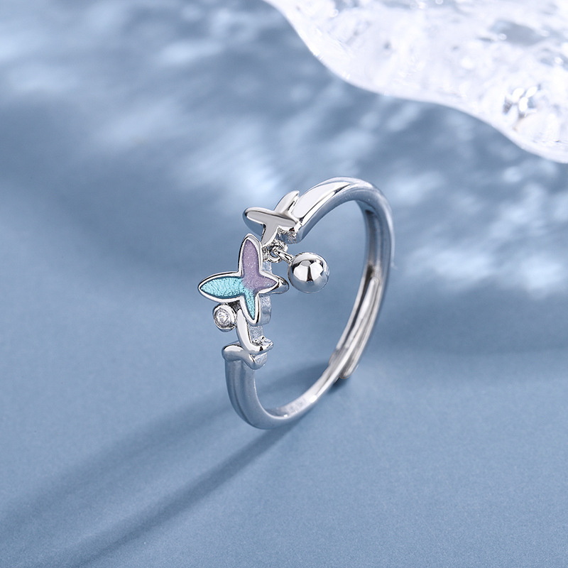 Title 1, Butterfly Couple Ring Pair Ring Simple Valentin...