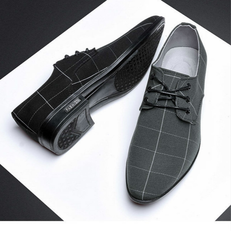 Title 5, Pointed Toe Casual Canvas Business Shoes Breath...