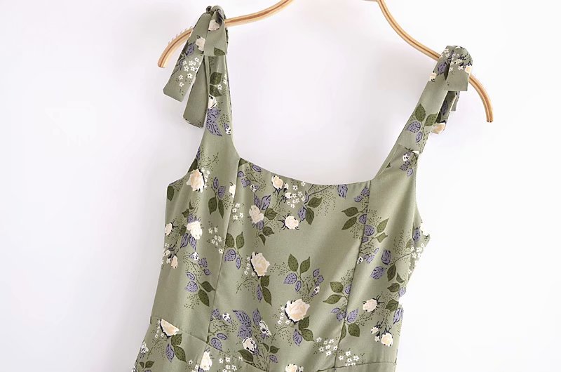 French Retro Strappy Solid Color Split Suspender Skirt