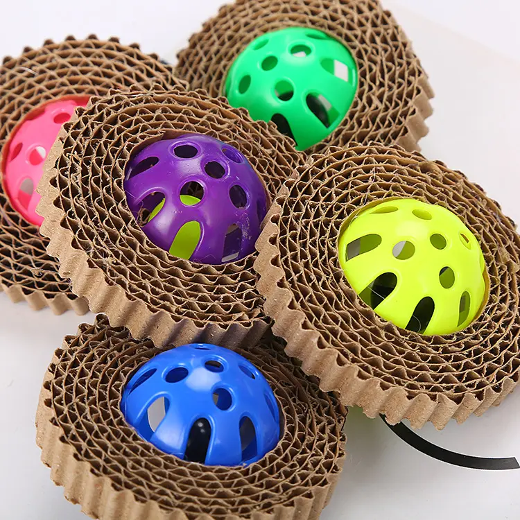 Corrugated Paper Cat Toy Plastic Ball