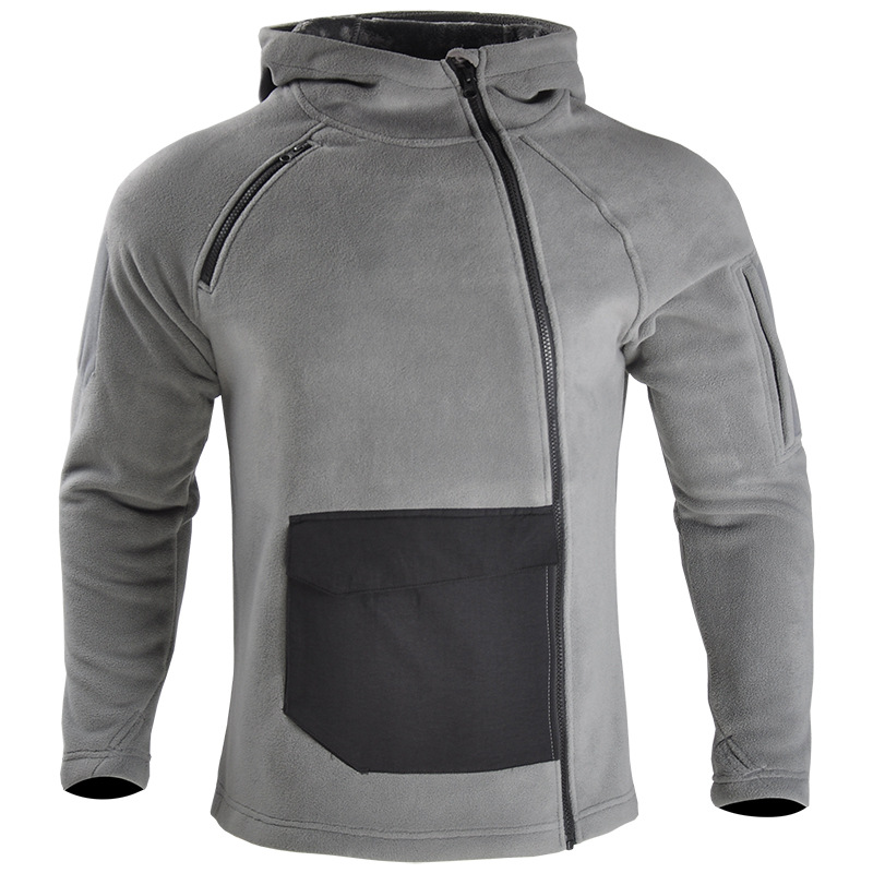 Camouflage Hooded Fleece Men's Casual Outdoor Warmth Breathable Thick And Loose