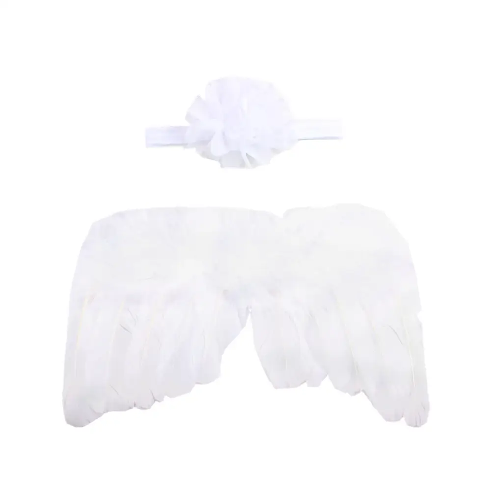 Baby Angel Wings Pointed Flower Hair Tie Set