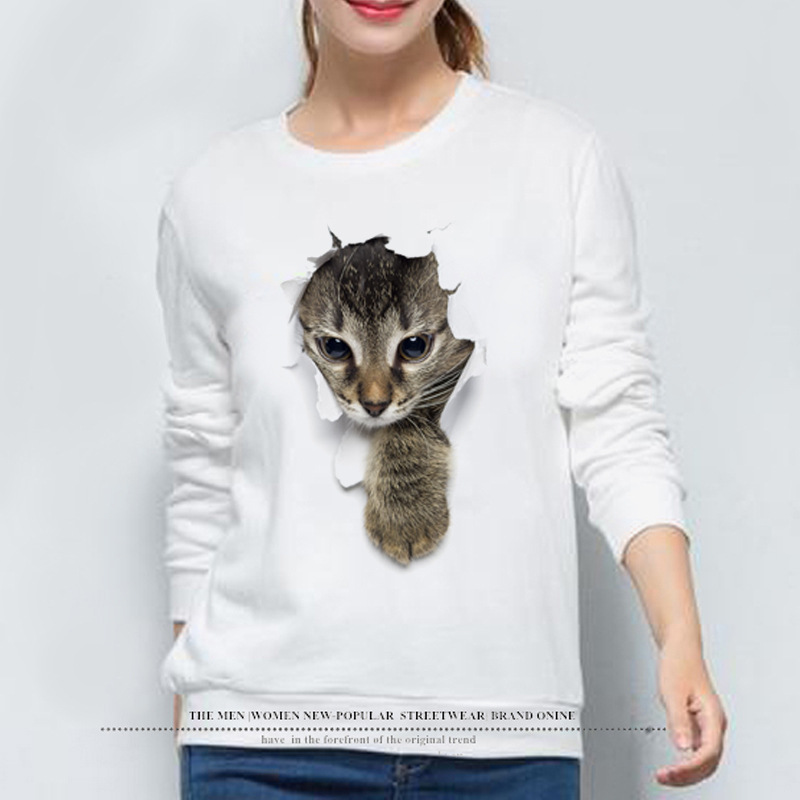 Title 2, Hoodie lady Winter new cat long sleeve Wish coa...