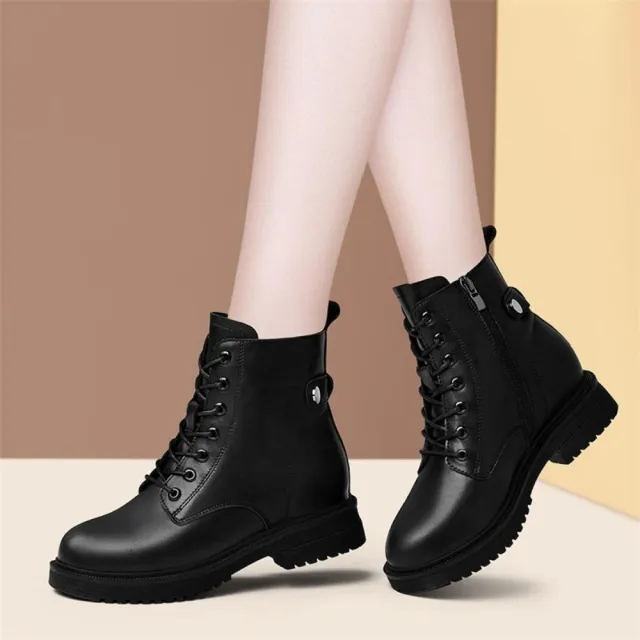 Women's Cotton Shoes Thick Heel Sole British Style Ankle Boots Black - Shop at LoveMi