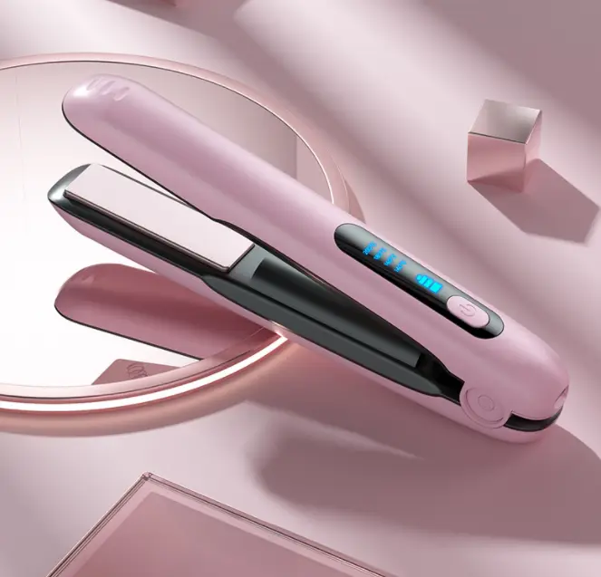 Wireless Hair Straightener Flat Iron Mini 2 in 1 Roller USB 5000mAh Max 200
