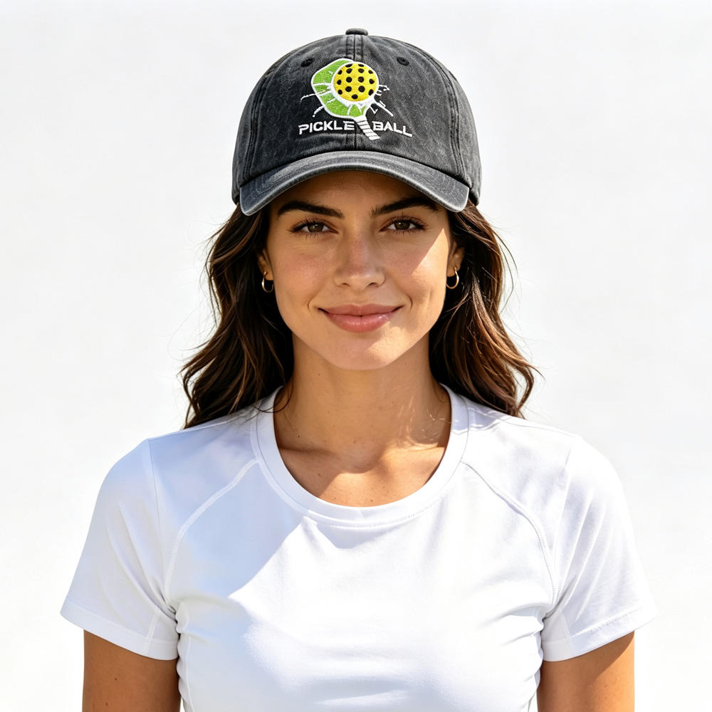 2pcs Pickleball Baseball Cap For Women Men, Embroidered Pickleball Paddle Hat, Vintage Cotton Hat For Outdoor Sports — foto 5