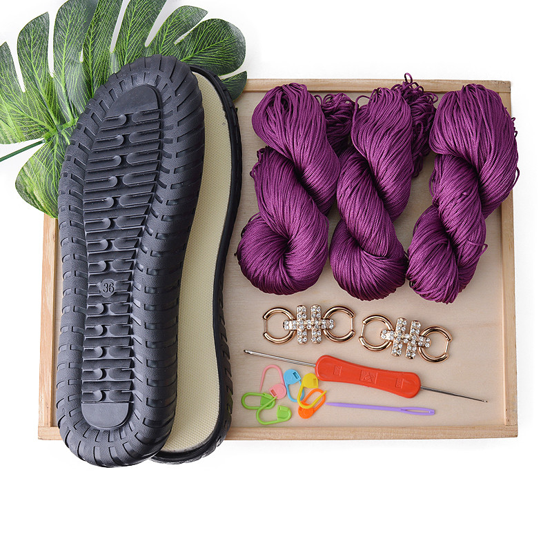 Black sole dark purple thread