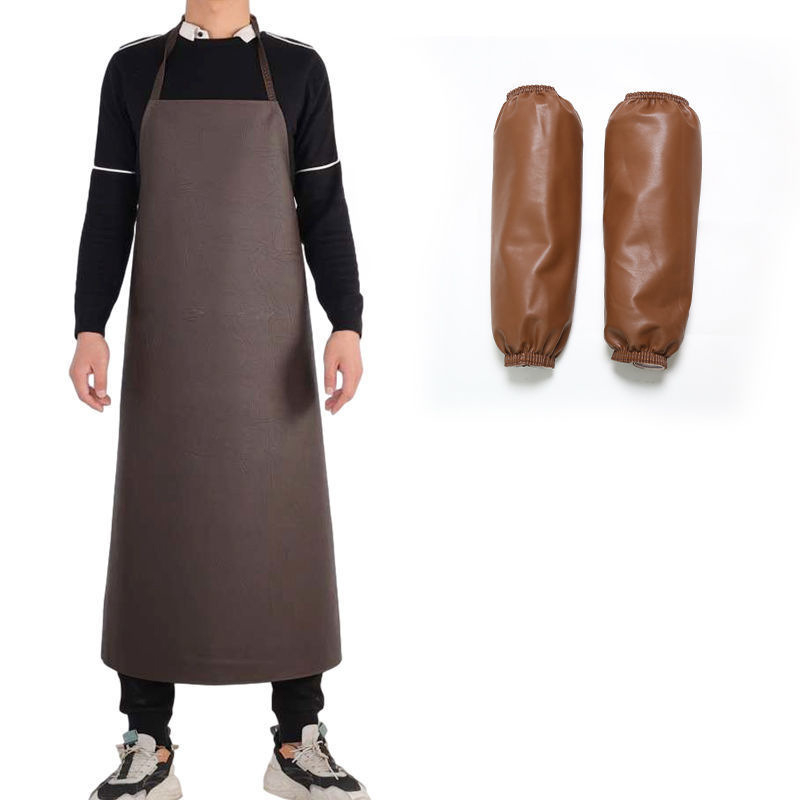 Title 1, PU Leather Oil Proof And Waterproof Apron Men