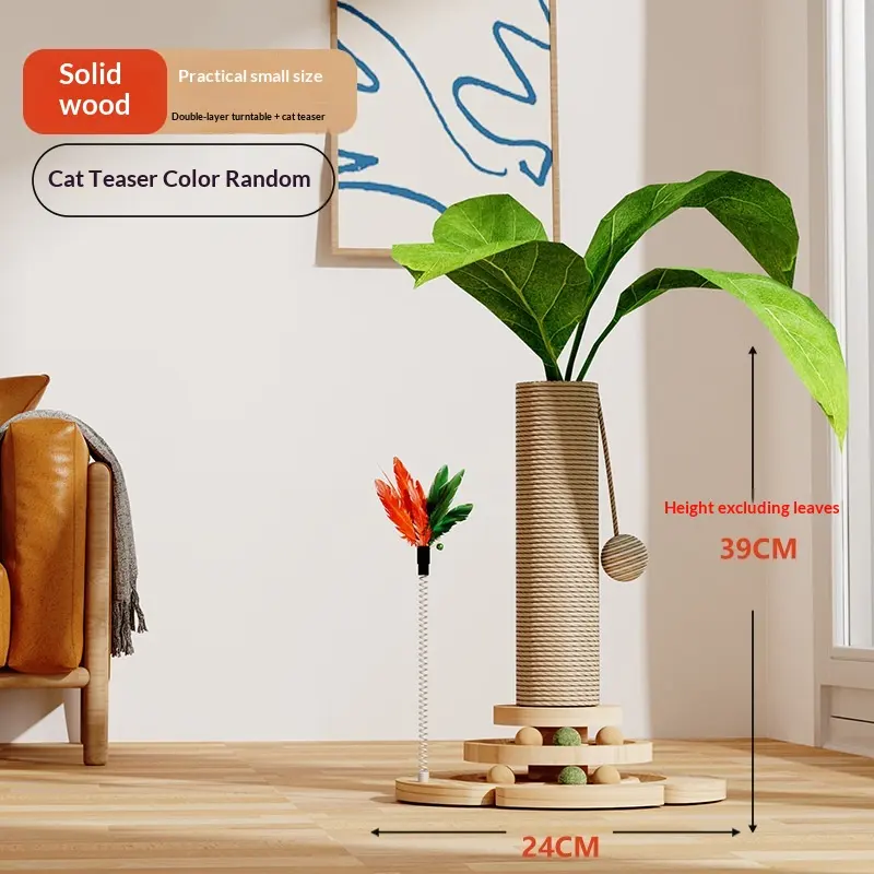 Cat Climbing Frame With Solid Wood Scratching