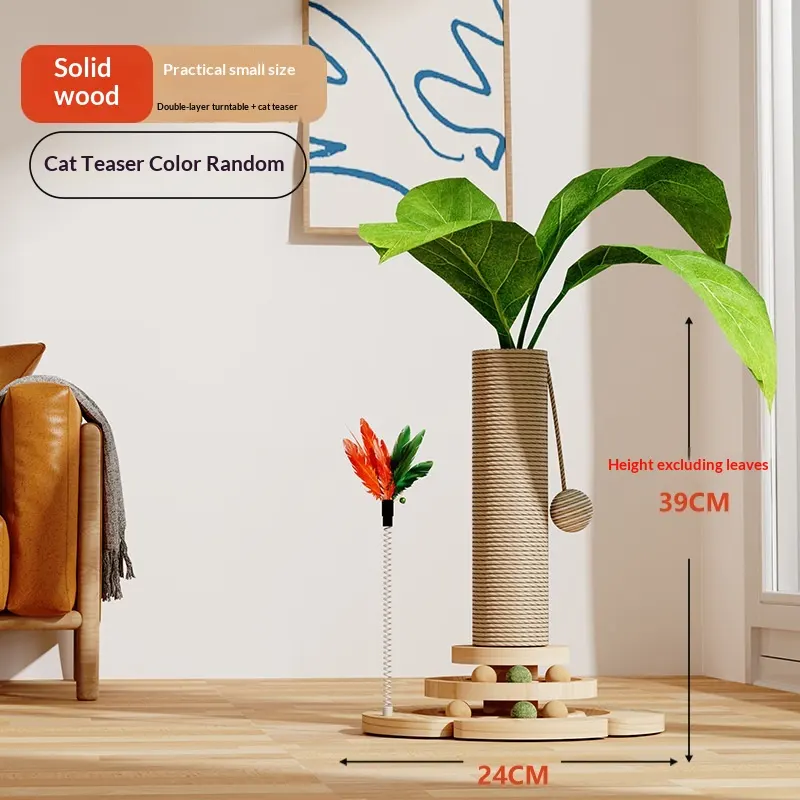 Cat Climbing Frame with Solid Wood Scratching Board