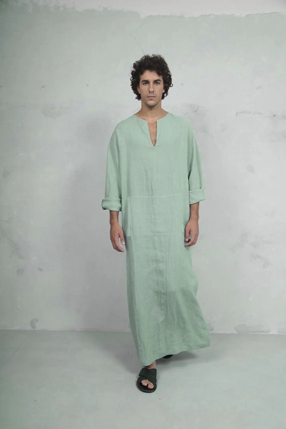 Cotton and Linen Ethnic Style Men's T-shirt