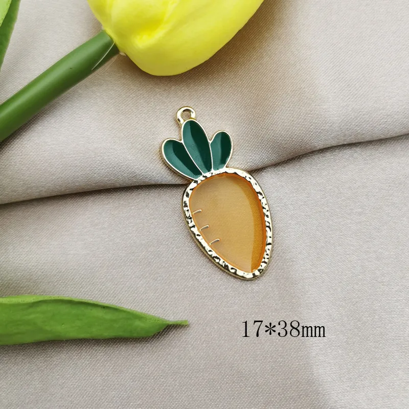Simple Fruit Pineapple Radish Alloy Drip Earrings Necklace Small Pendant Material - Radish