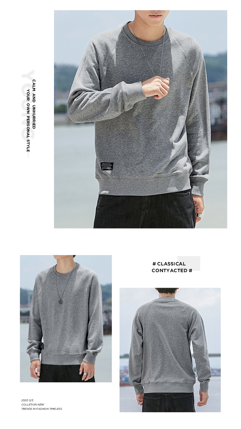 Title 8, Herren Einfacher Rundhals Pullover, lässiger St...