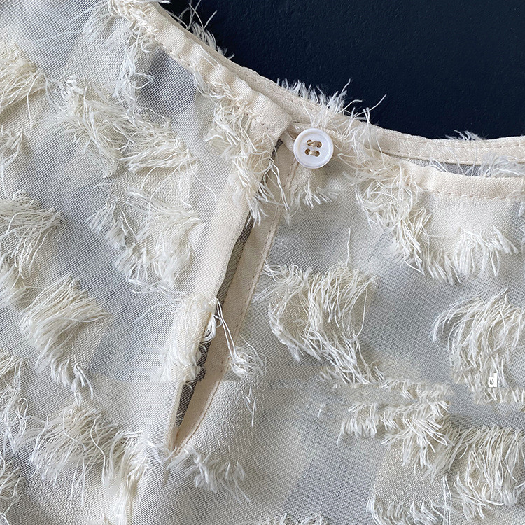 Tassel Jacquard Slightly Transparent Loose Lazy Wind Sunscreen Shirt
