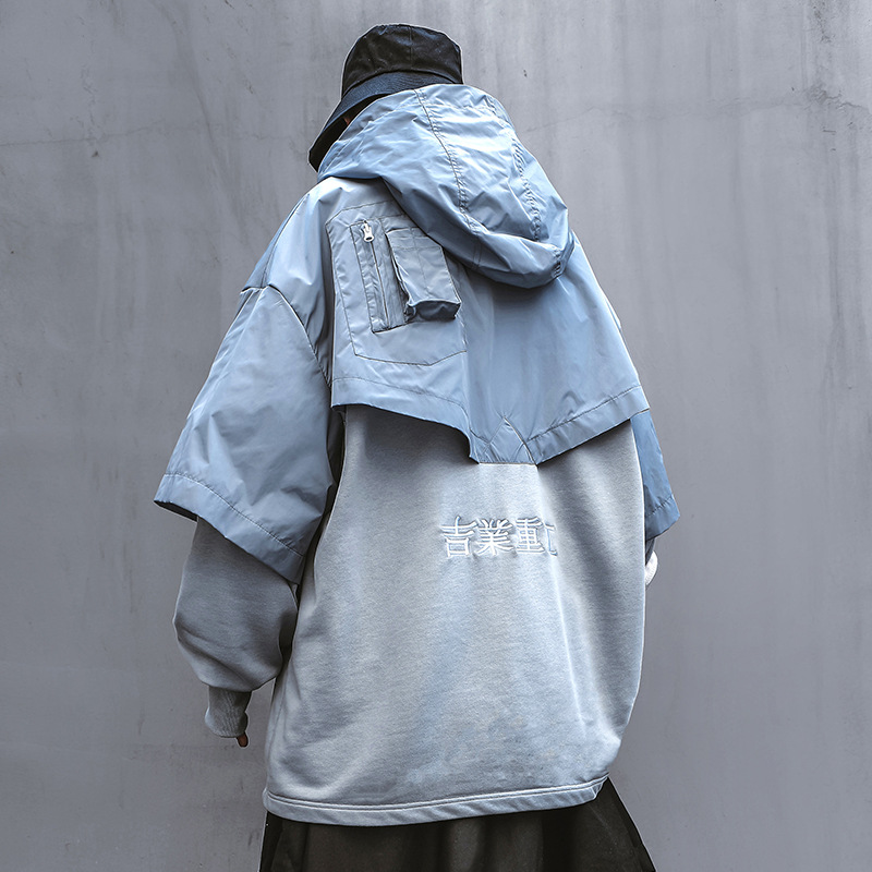 Shawl Sweater Fake Two Men And Women Dark Functional Wind Loose Hoodie