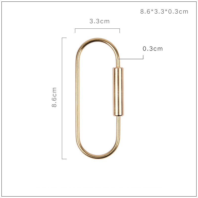 Creative Brass Key Hanging Buckle Nordic Pure Copper Storage Brass Keychain Oval Large - Shop at LoveMi