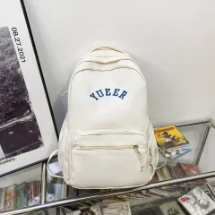 Simple Backpacks School Bags Student Girls Nylon Bag Women - White - View 1