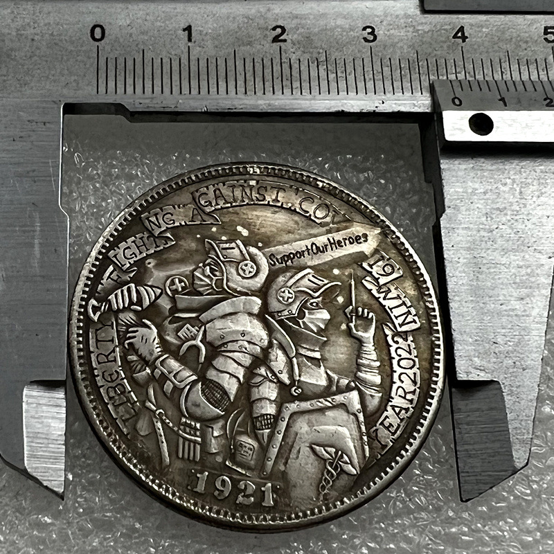 Antique Crafts 1921 Wanderer Coin Brass Silver Plated Material - Image 5
