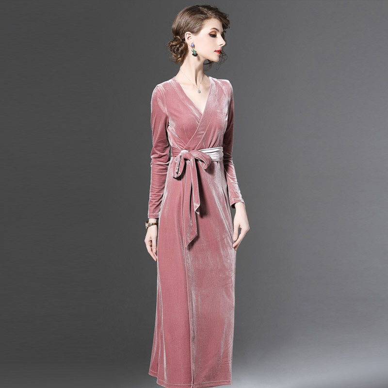 V Neck Waist Slim Long Trench Coat