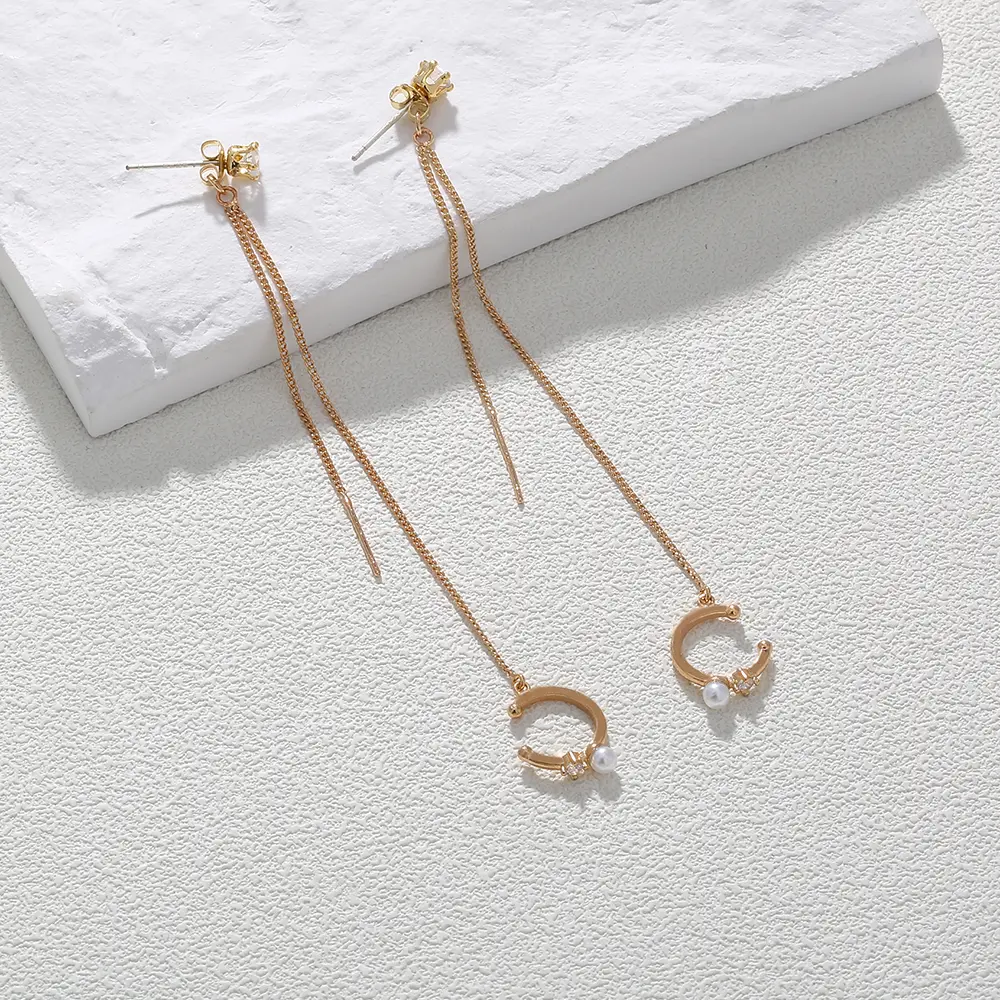 Love Simple And Versatile Ear Bone Clip Tassel Star Earrings Raise Small Crowd Design Ear Hole Temperament Ear Jewelry