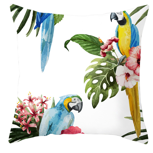 Title 12, Housse de coussin perroquet oiseau plantes trop...