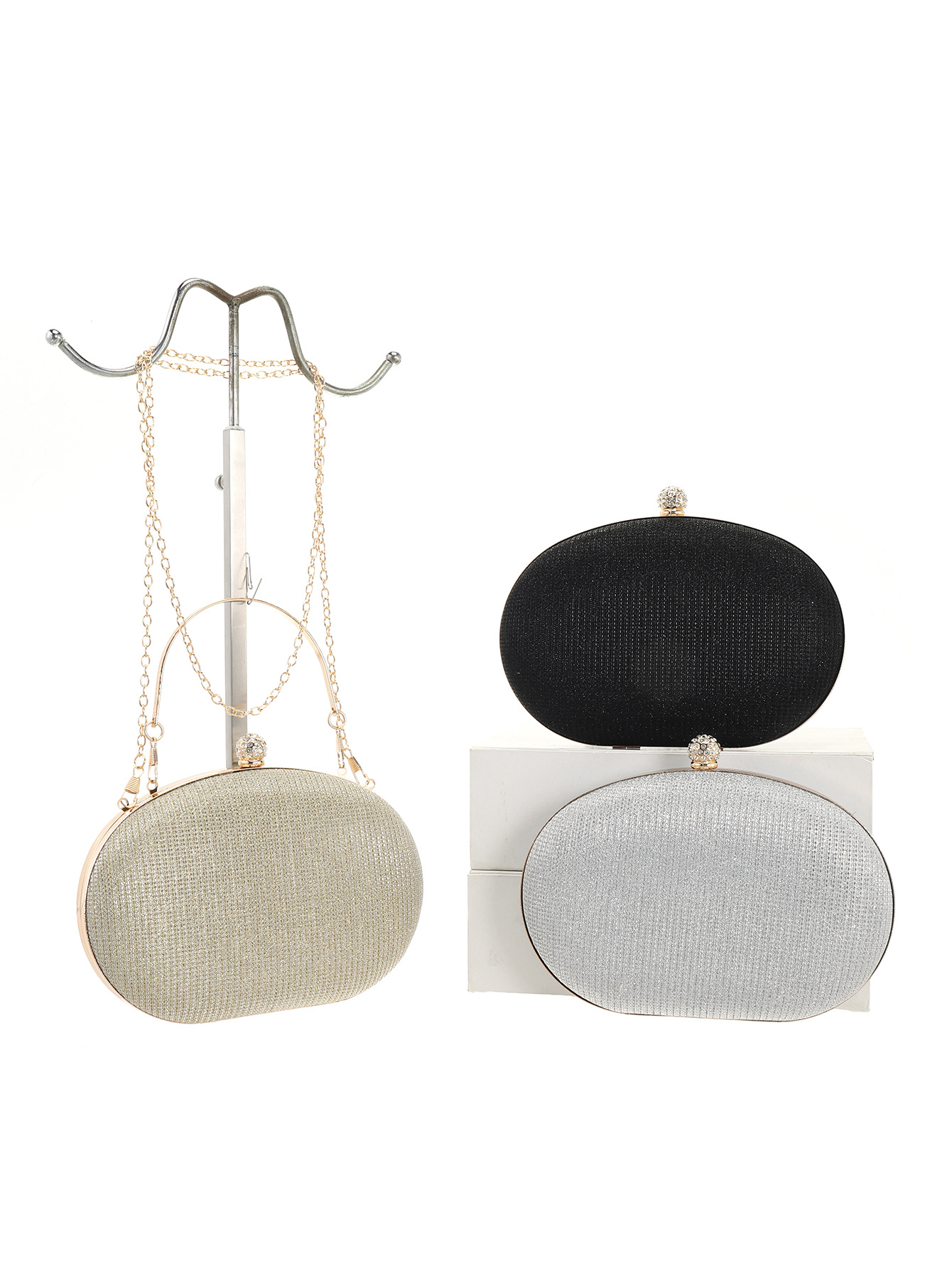 Geantă de seară elegantă, în formă de ou, pentru femei, în formă de ambreiaj, minimalistă, ușoară, de lux, pentru petreceri și nunți