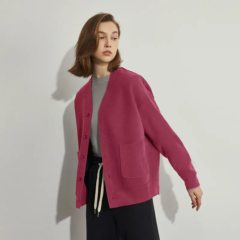 Space Version Of Heat And Humidity 7 Casual Fashion Loose Women's Coat - Rose Red