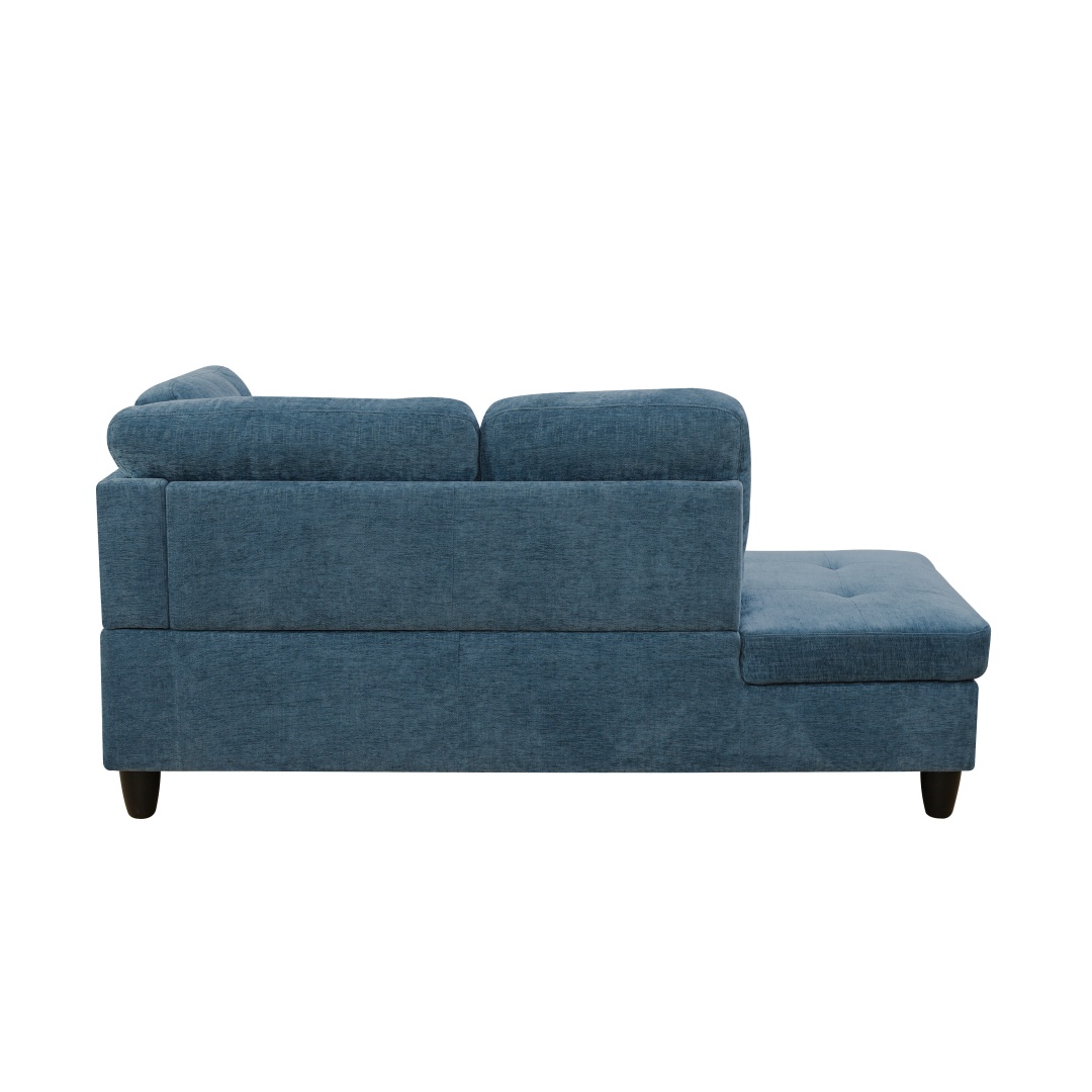 Pickup Only--Blue Flannel 3-Piece Couch Living Room Sofa Set