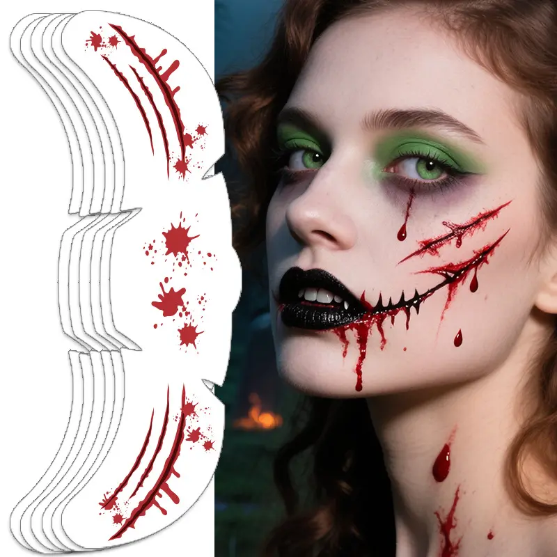 Halloween Face Tattoo Stickers - Waterproof Fake