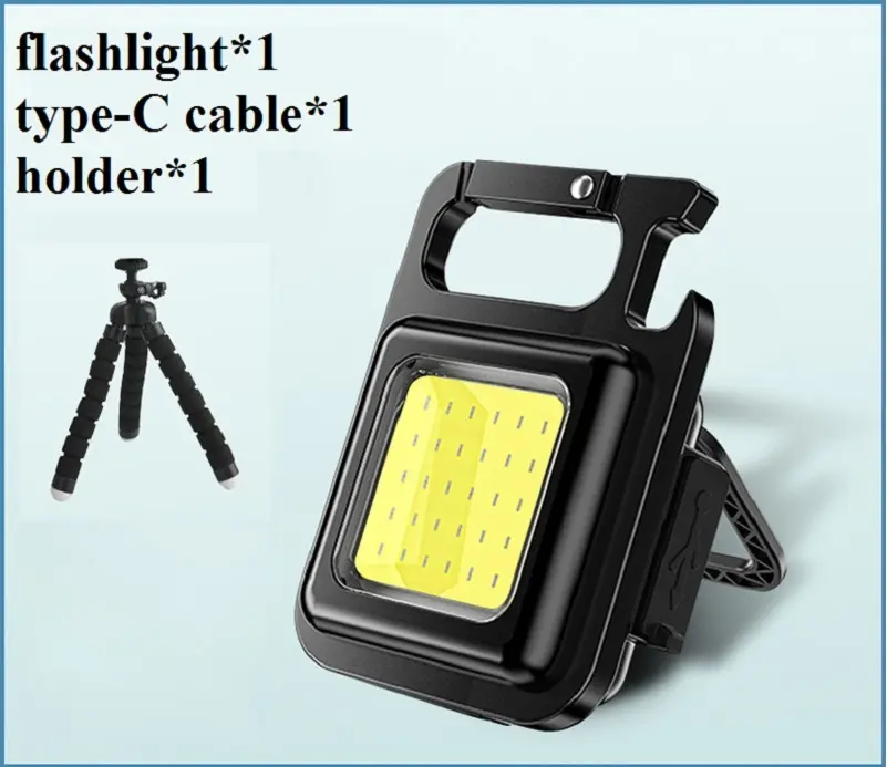 Mini Portable Flashlight Rechargeable Glare COB Keychain