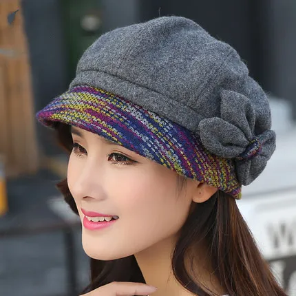 Fashion Korean Style Beret Autumn Female Cap Grey - Shop at LoveMi