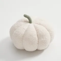 Nordic Pumpkin Round Pillow Plush Pillow Knitted Yarn - Milky White - View 1