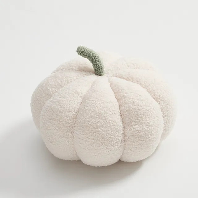 Nordic Pumpkin Round Pillow Plush Pillow Knitted Yarn Milky White - Shop at LoveMi