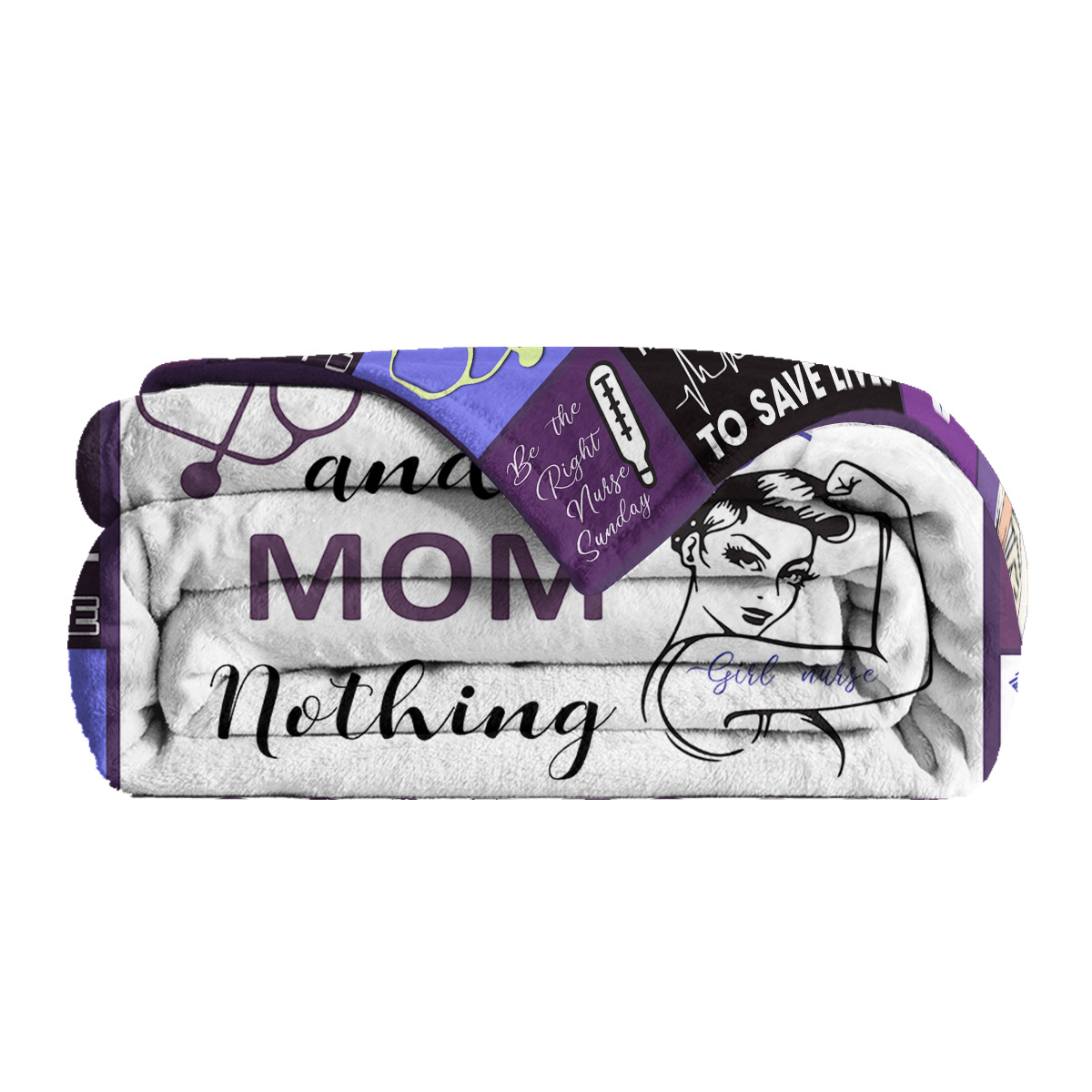 Nurse Mom Throw Blanket Nothing Scares Me Flannel Blanket For Women Funny Fleece Blanket